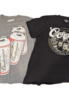 Beer Bundle - Budweiser and Coors T-Shirts - Size Large